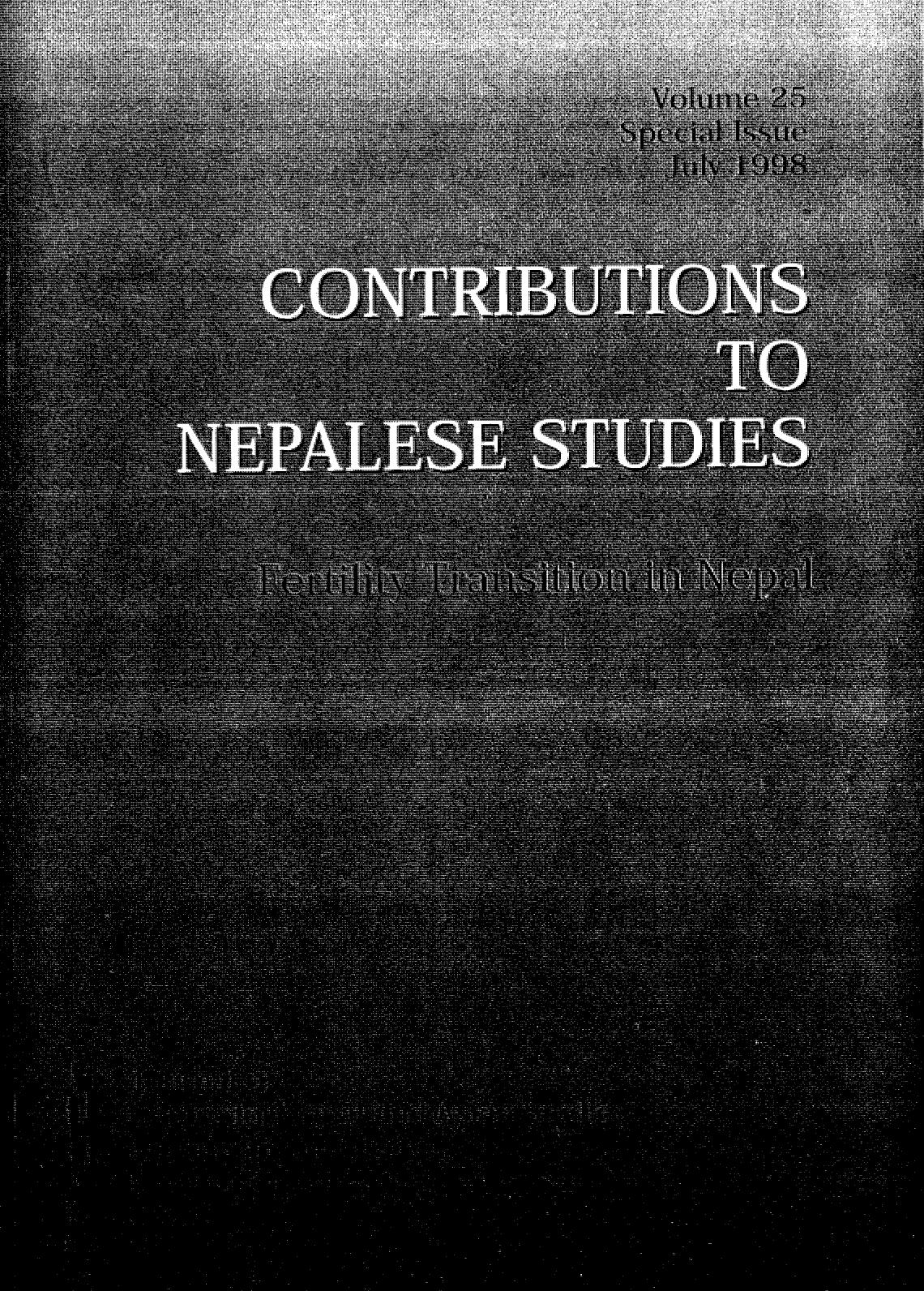 Contributions To Nepalese Studies :Volume25-03